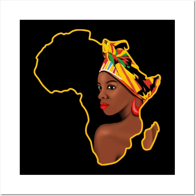 African Queen Melanin Afro Wall Art by Merchweaver